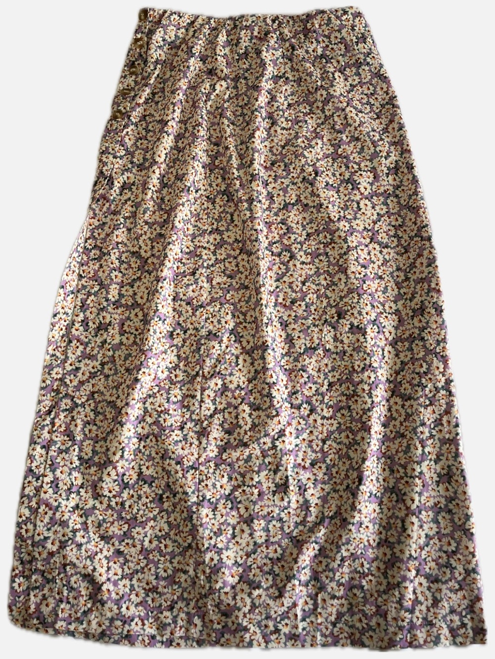 Cider Floral Maxi Skirt in Purple and Cream